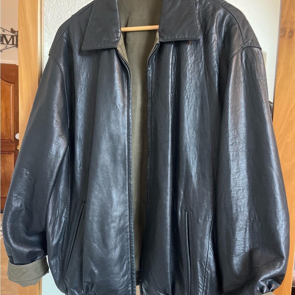 VINTAGE 90s Casablanca Boxy Leather Bomber